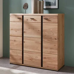 123x121x42 3-türiges Highboard teilmassiv - Latenda