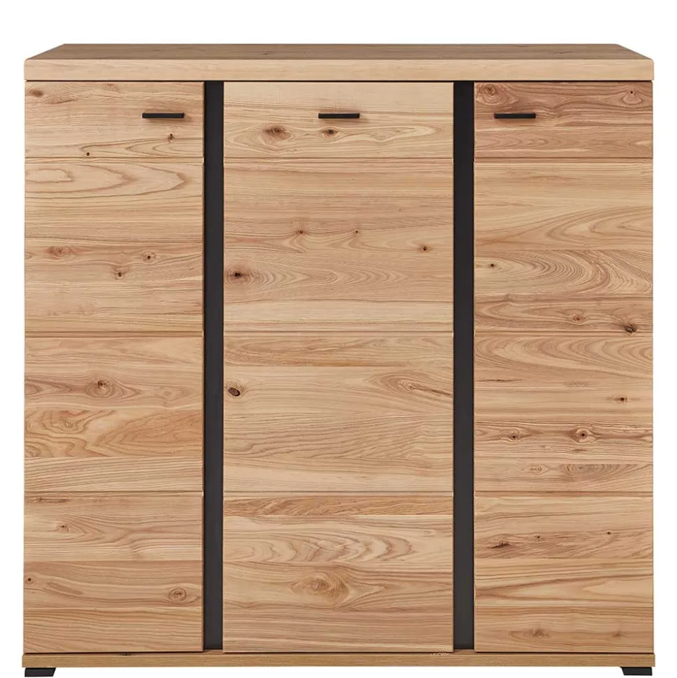 123x121x42 3-türiges Highboard teilmassiv - Latenda
