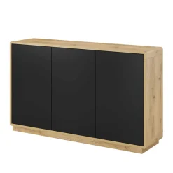 160x75x40 3-türiges Sideboard in Schwarz - Ilunas