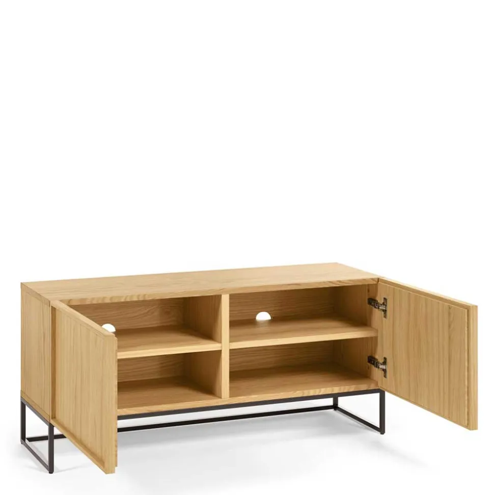 112x51x42 2-türiges TV Lowboard in Eiche - Ravilon