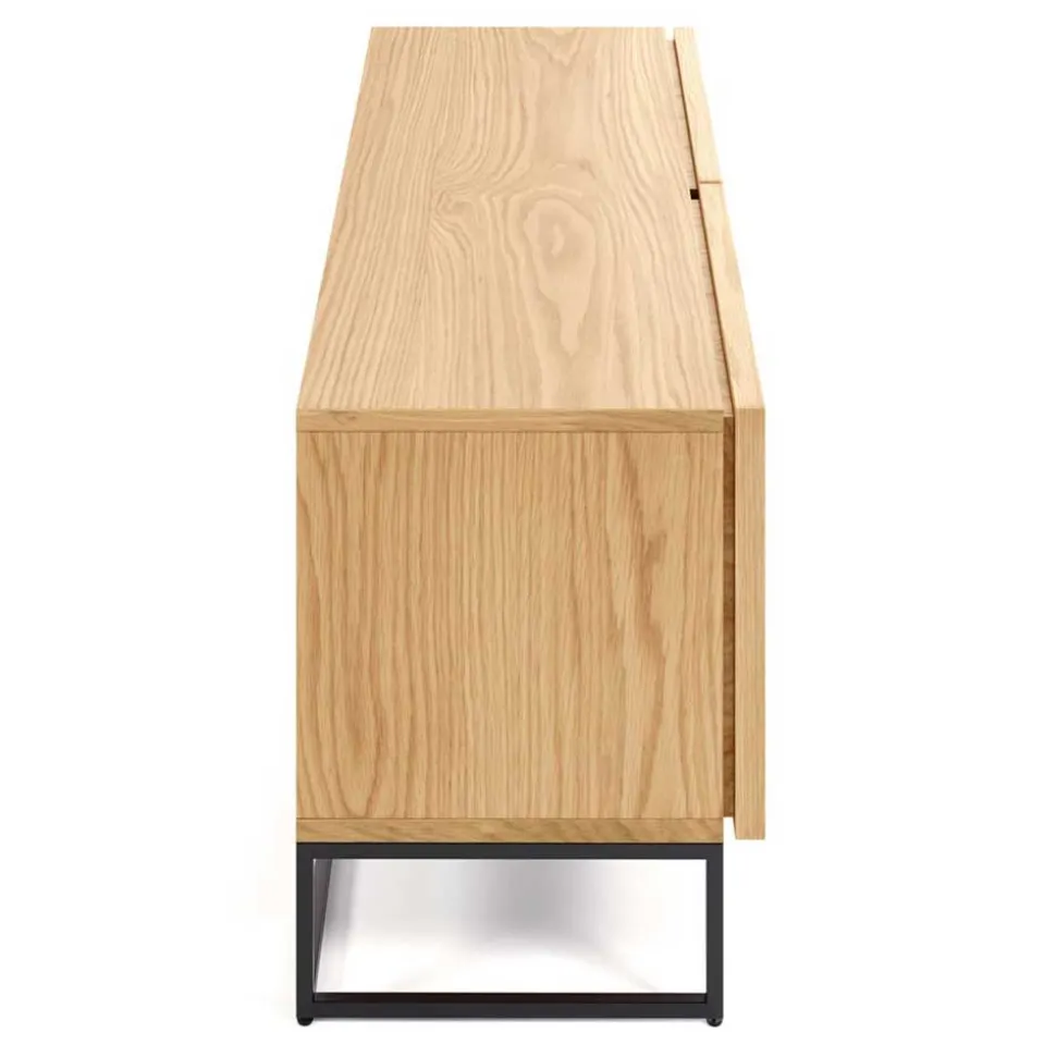 112x51x42 2-türiges TV Lowboard in Eiche - Ravilon