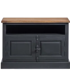 100x70x40 TV Kommode in Schwarz & Teak - Niovan