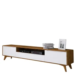 220x48x40 TV Kommode in Weiß & Wildeiche - Diesta