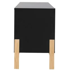 140x52x35 TV Lowboard in Schwarz & Pinie Natur - Estrevin