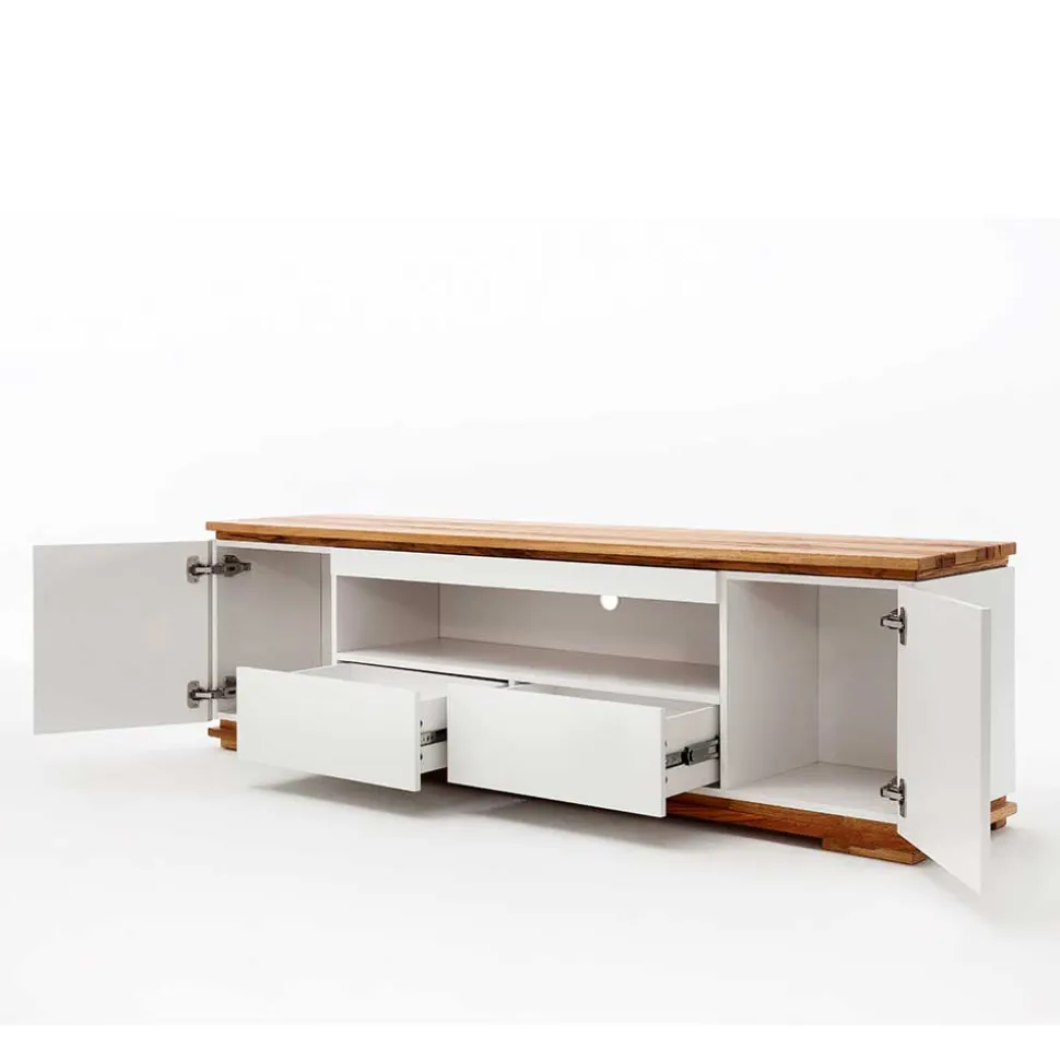 202x54x40 TV Unterschrank in Weiß & Asteiche - Vangels