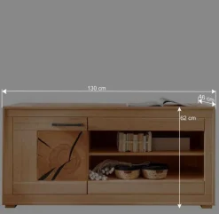 130x62x46 TV-Board aus Kernbuche Massivholz - Sarosca