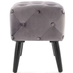 60x48x40 Vintage Design Hocker aus Samt Grau - Rino