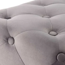 60x48x40 Vintage Design Hocker aus Samt Grau - Rino