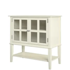 80x78x40 Vintage Glasschrank in Creme - Luan