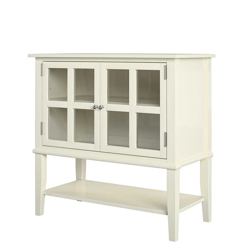 80x78x40 Vintage Glasschrank in Creme - Luan