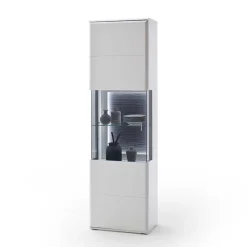 60x208x38 Vitrine in Weiß & Anthrazit - Hazime