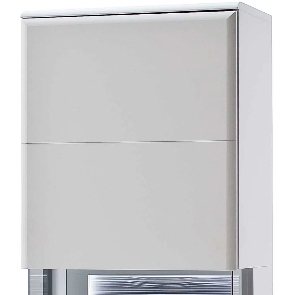 60x208x38 Vitrine in Weiß & Anthrazit - Hazime