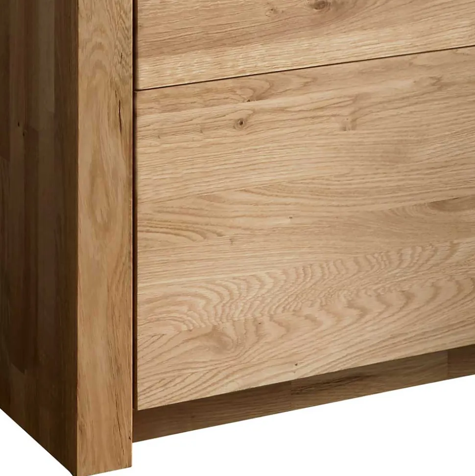 65x141x40 Vitrinenschrank aus Wildeiche Massivholz - Loitons