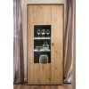 93x210x38 Vitrinenschrank in Eiche Holzdekor - Nikdus