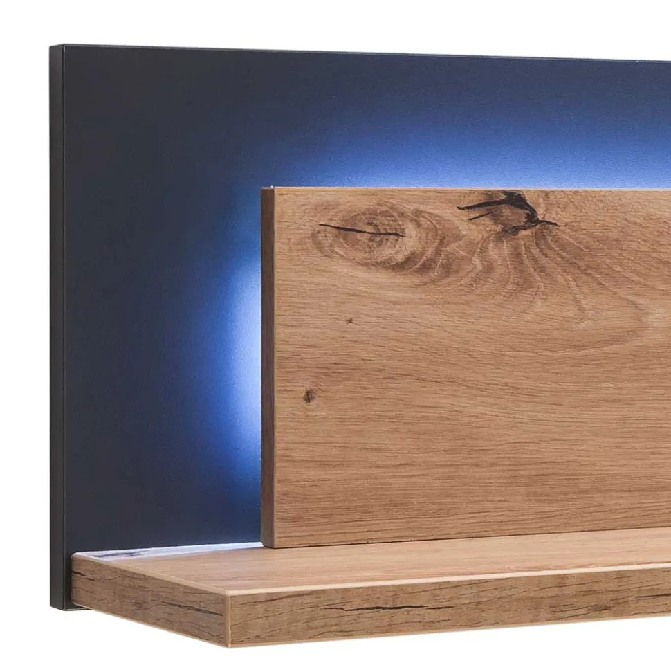 139x24x20 Wandboard in Eiche Dekor & Grau - Wykina