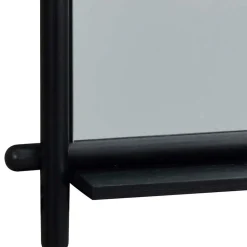 52x74x12 Wandspiegel in Schwarz Eichenrahmen rund - Evlinu