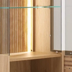 45x149x37 Wandvitrine in Eiche Bianco - Crupean