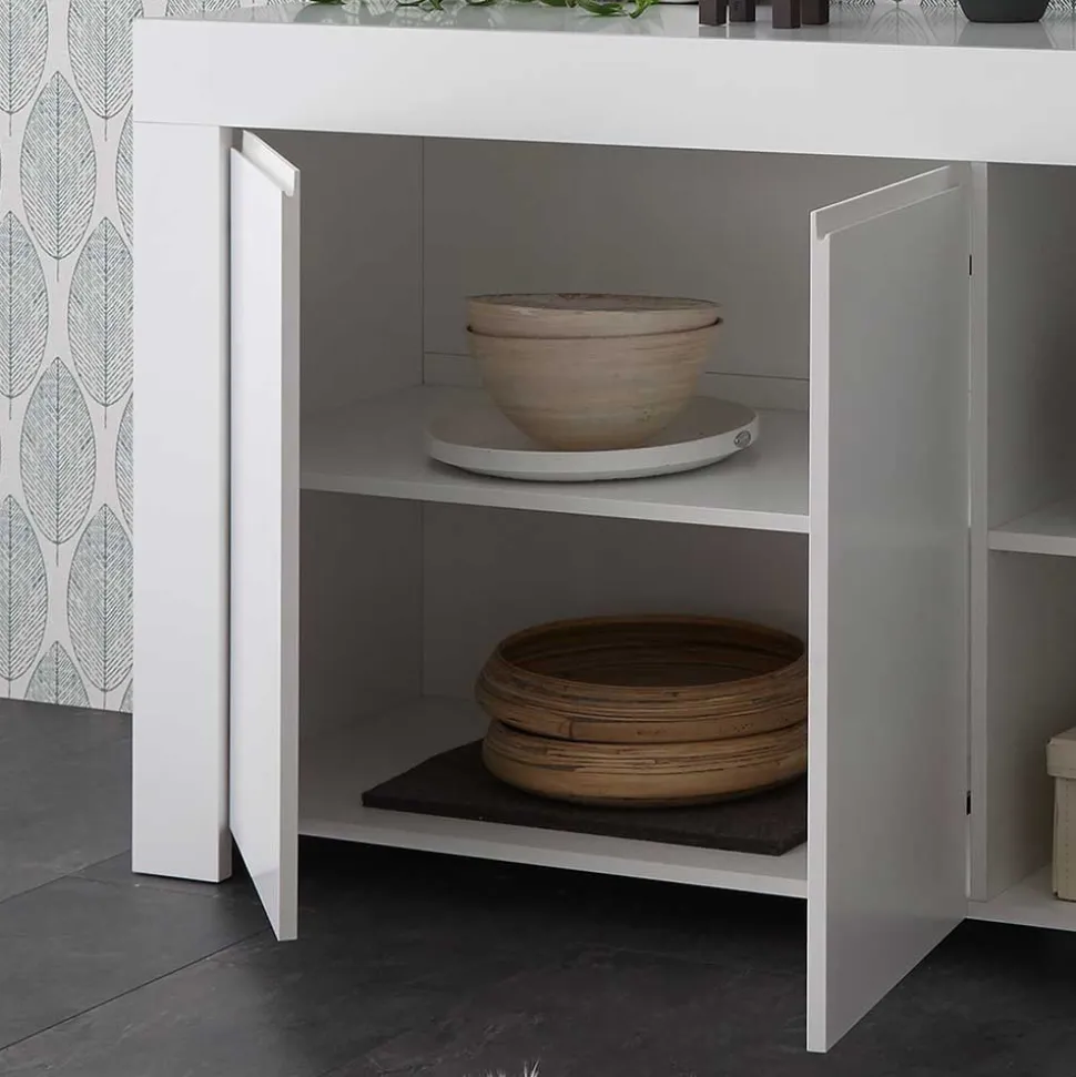 138x81x42 Wangengestell Kommode in Weiß - Mikes