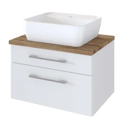 60x55x47 Waschtisch in Weiß Wildeiche - Enwicos