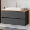 100x54x48 Waschtisch Konsole in Grau & Wildeiche - Noricas