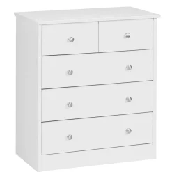 60x70x35 Weiße Kommode mit fünf Schubladen - Hank