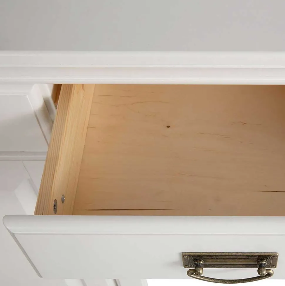 180x84x40 Weißes Sideboard - Landhaus modern - Akbelev