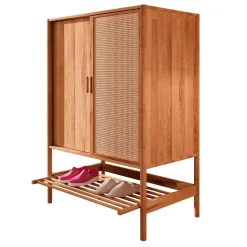 108x150x46 Wildbuche Schrank mit Schiebetüren - Indrya