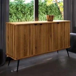 144x87x46 Wildeiche Anrichte mit Metallbeinen - Casarius