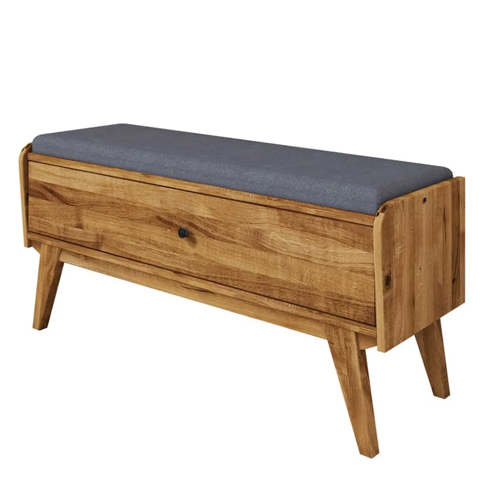 112x52x37 Wildeiche Bank mit Klappe - Hardus