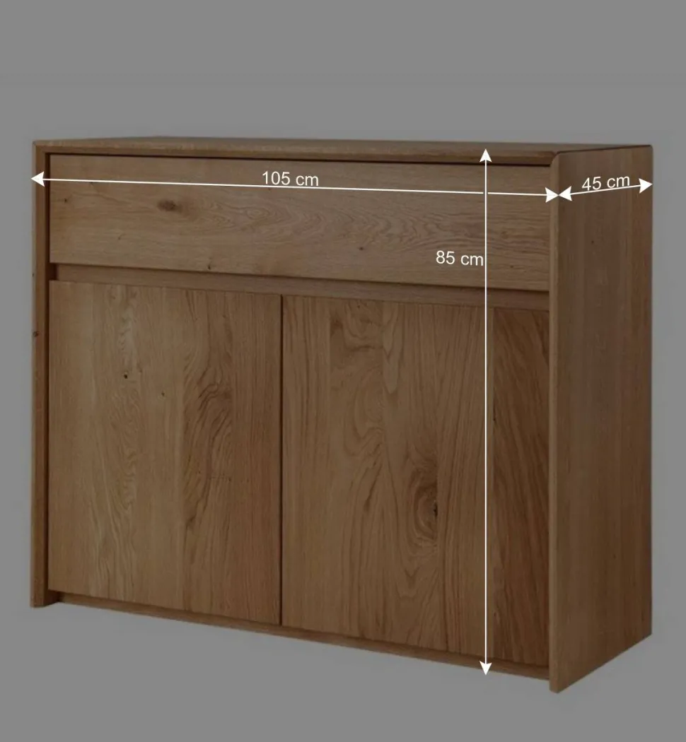 105x85x45 Wildeiche Kommode mit Schublade - Zandras
