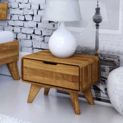 47x33x30 Wildeiche Nachtkommode geölt - Eavy