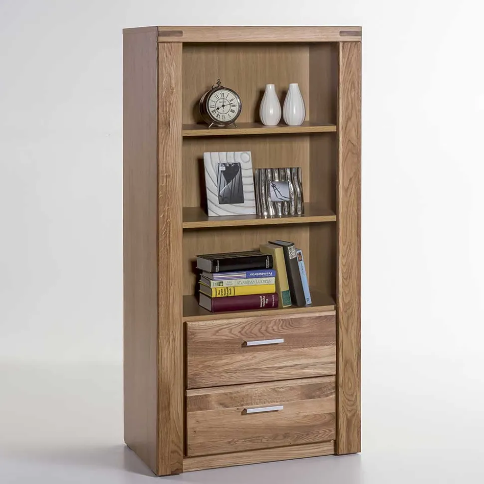 68x140x40 Wohnraum Regal aus Wildeiche - Maila