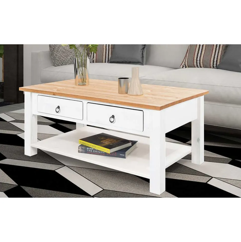 110x45x60 Wohnziimmer Tisch mit zwei Schubladen - Syntia