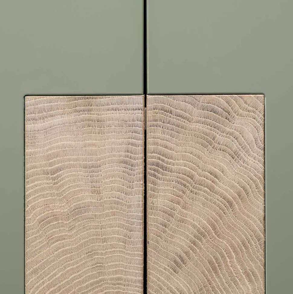 90x120x45 Wohnzimmer Highboard in Grau & Buche - Ajevos