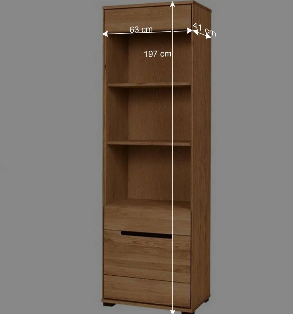 63x197x41 Wohnzimmer Regal mit 3 Fächern & Tür - Sennya