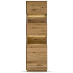 63x208x44 Wohnzimmer Vitrine aus Wildeiche massiv - Obinson