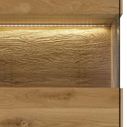 63x208x44 Wohnzimmer Vitrine aus Wildeiche massiv - Obinson