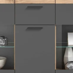 140x134x37 Wohnzimmerschrank Highboard mit Glas - Lucios