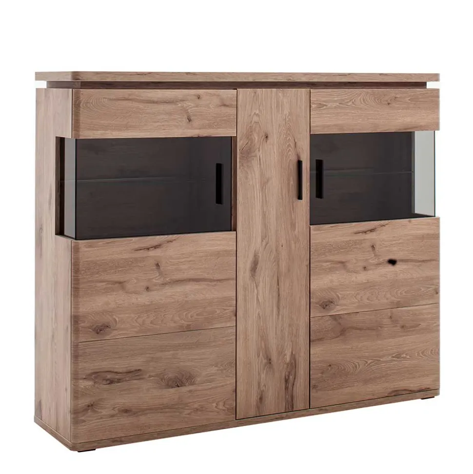 150x124x38 Wohnzimmerschrank mit Glas modern - Bekunion