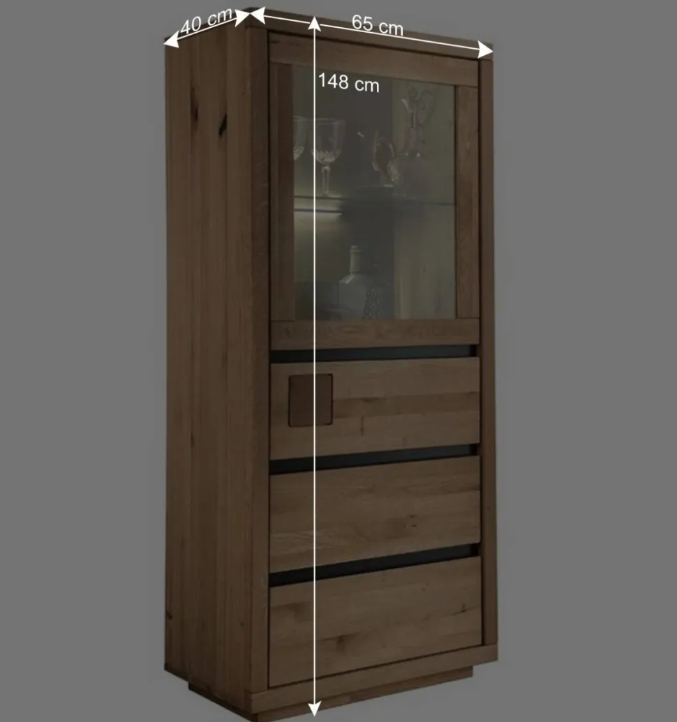 65x148x40 Wohnzimmerschrank mit Glastür - Embleys