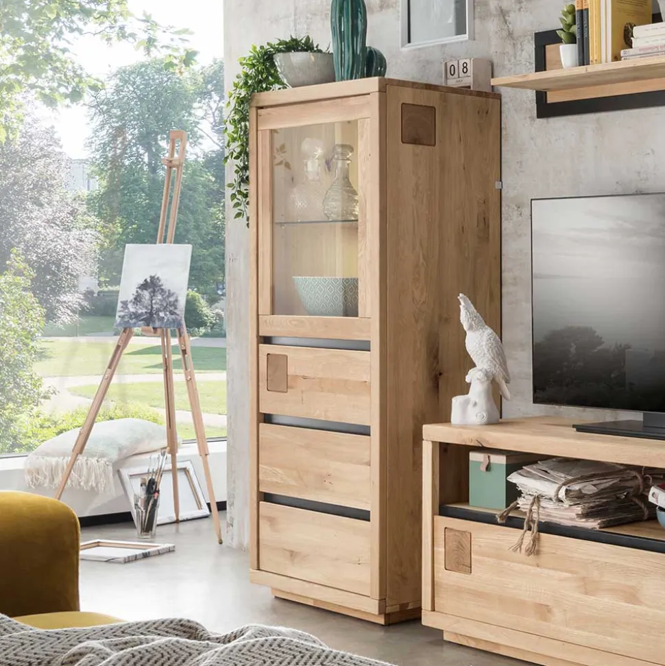 65x148x40 Wohnzimmerschrank mit Glastür - Embleys