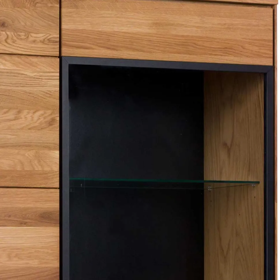 102x197x42 Wohnzimmerschrank mit Glas - 4-türig - Sennya