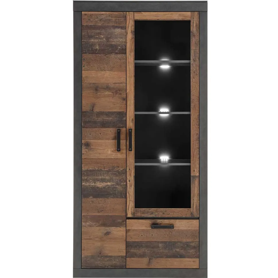 97x201x40 Wohnzimmerschrank mit Glastür - Timuras