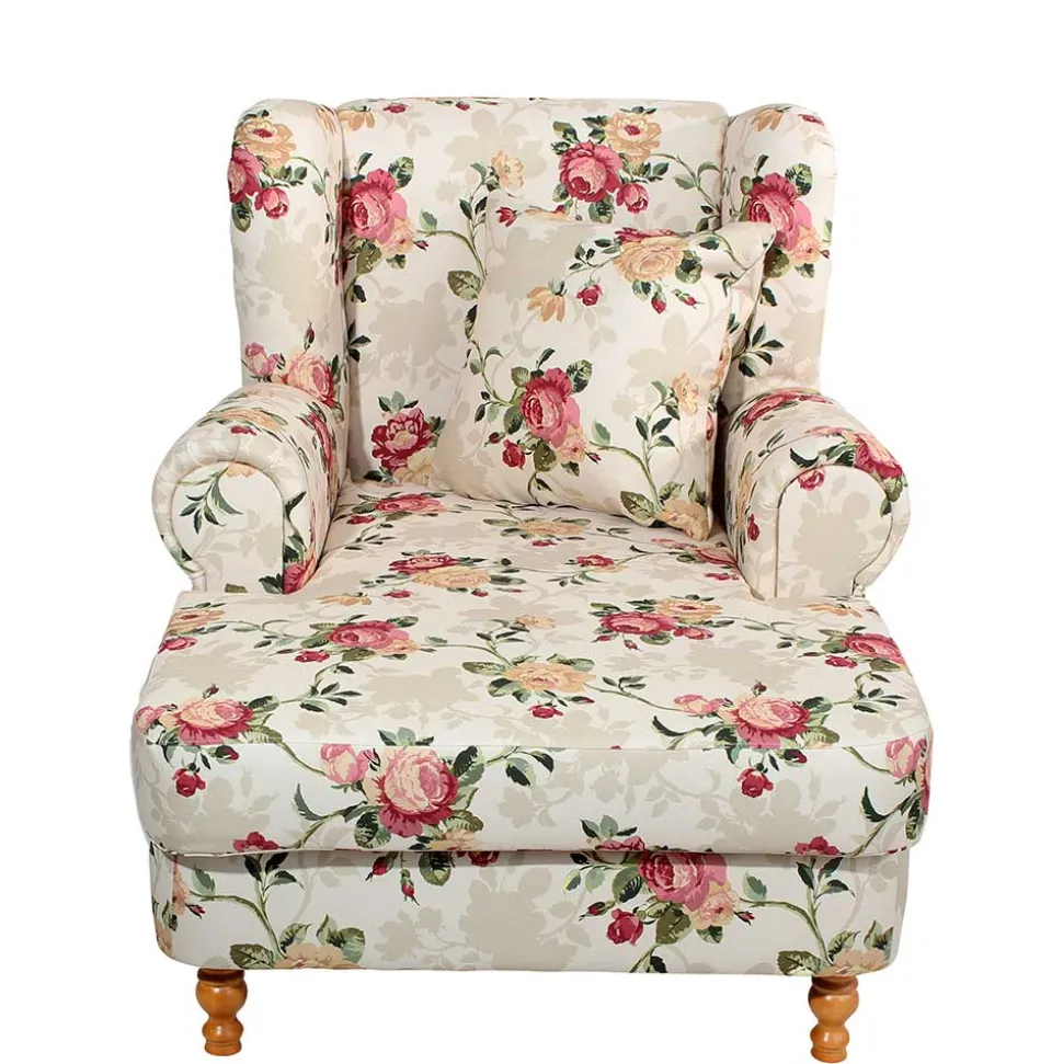 XXL Landhaus Sessel mit Rosen Muster - Gelvino