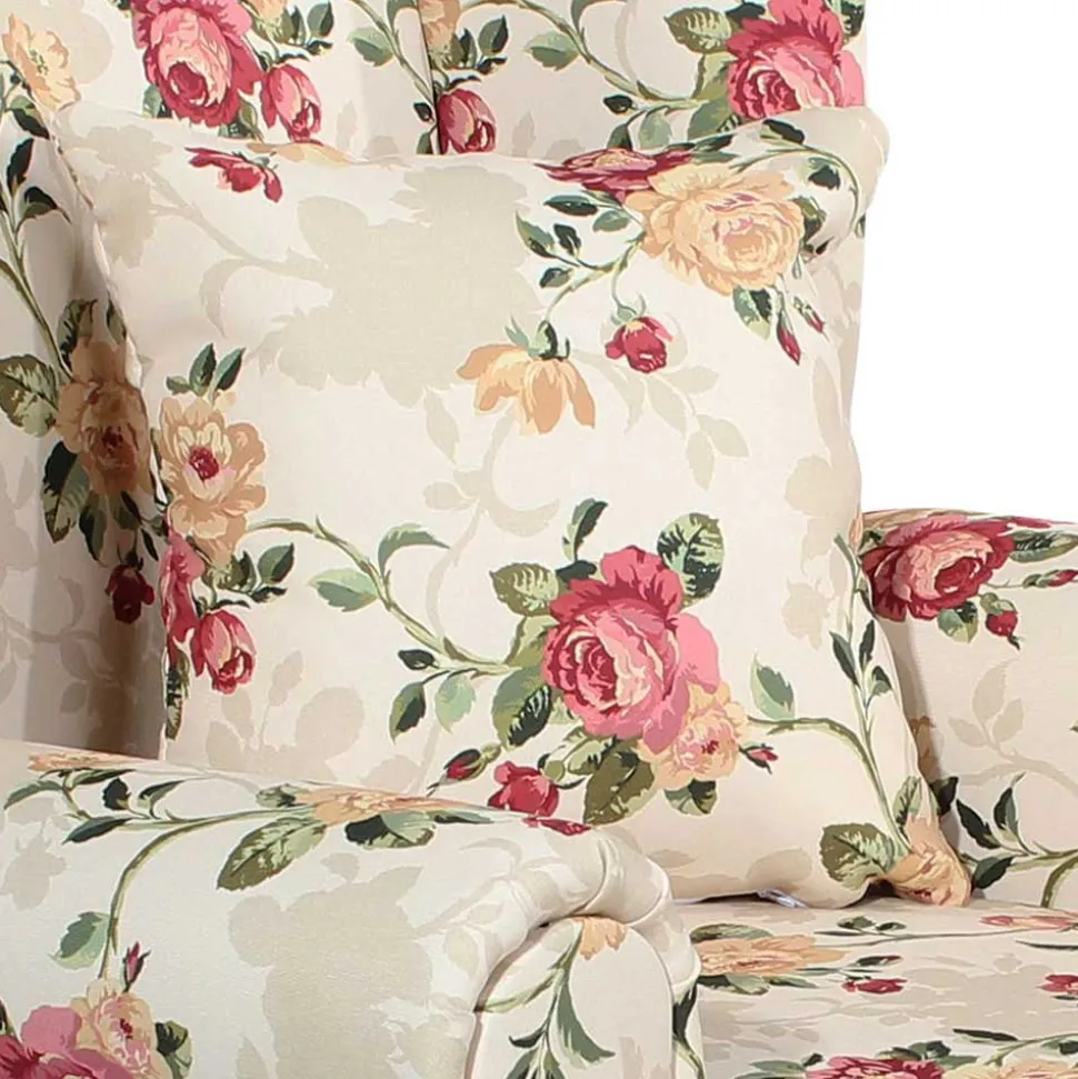 XXL Landhaus Sessel mit Rosen Muster - Gelvino
