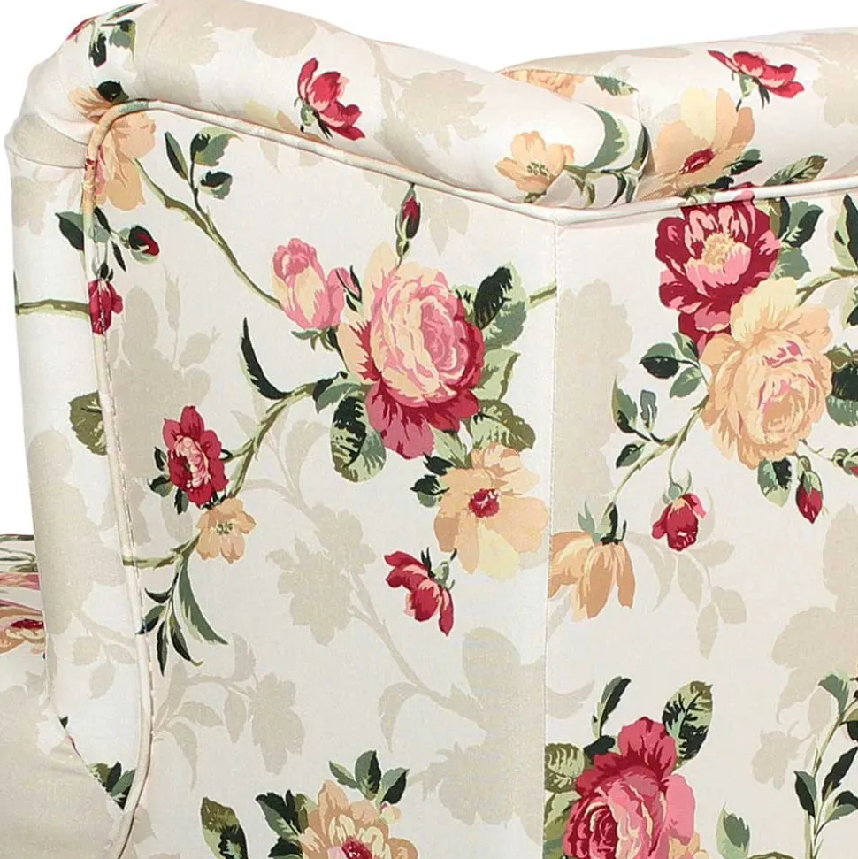 XXL Landhaus Sessel mit Rosen Muster - Gelvino