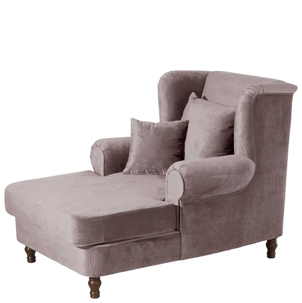 XXL Ohrenbackensessel in Rosa Samtvelours - Scolari