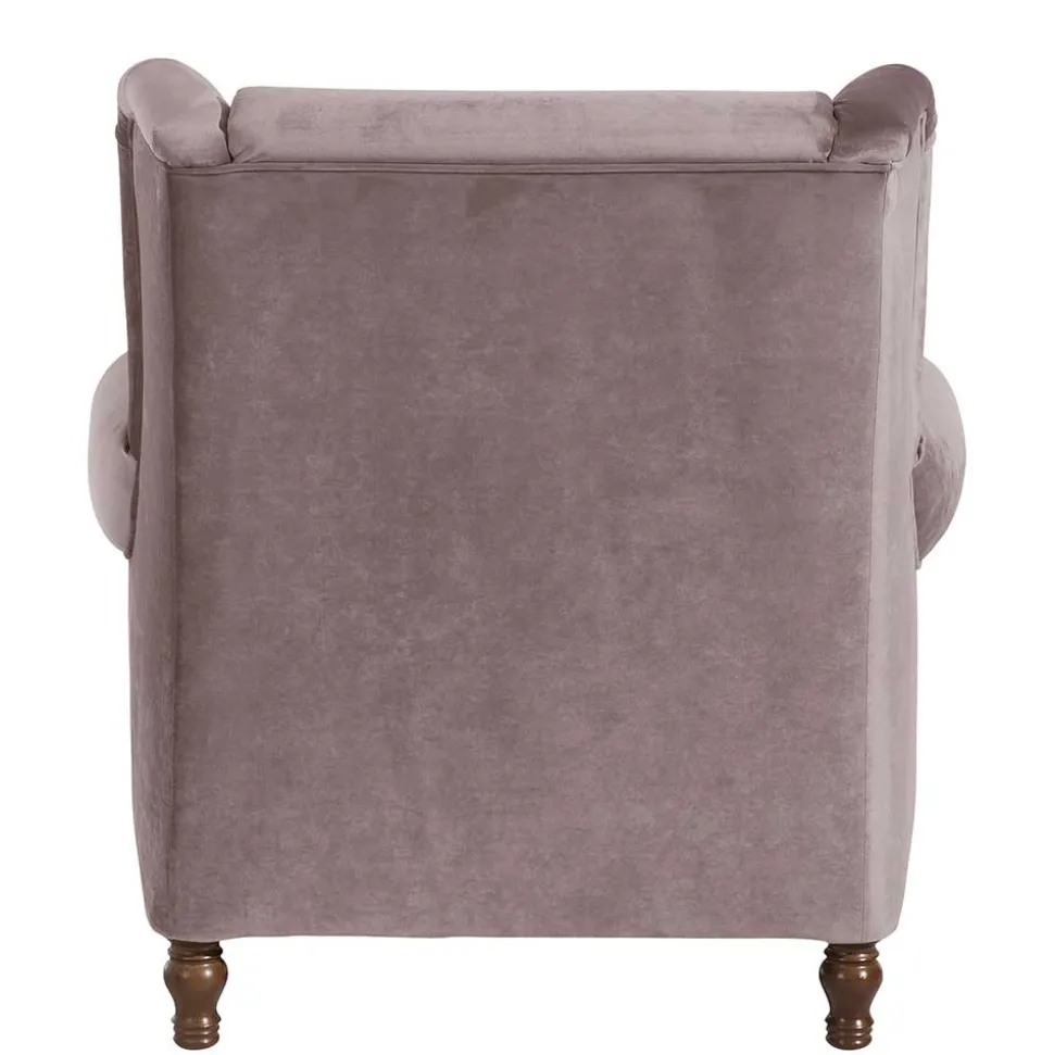 XXL Ohrenbackensessel in Rosa Samtvelours - Scolari