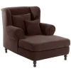 XXL Polstersessel in Braun Velours - Snoud