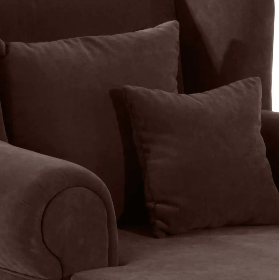 XXL Polstersessel in Braun Velours - Snoud